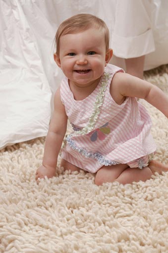 baby on clean carpet